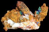 Malachite and Azurite with Limonite Covered Quartz - Morocco #132575-1